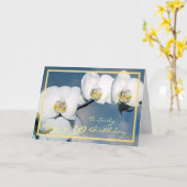 30e dag Emily White Orchids Elegant Golden Lijst Kaart (Gele Bloem)