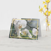 30e dag Jenny White Orchids Elegant Golden Lijst Kaart (Gele Bloem)