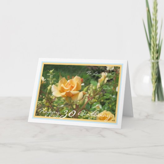 30e dag Louise Yellow Rose Golden Blue Lijst Kaart (Voorkant)