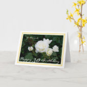 30e dag Mariah White Roses Modern Golden Lijst Kaart (Gele Bloem)