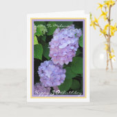 30e dag Melanie Hydrangeas Modern Golden Lijst Kaart (Gele Bloem)