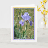 30e dag Paars Iris Elegant Modern Golden Lijst Kaart (Gele Bloem)