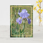 30e dag Paars Mauve Iris Elegant Gold Lijst Kaart (Gele Bloem)