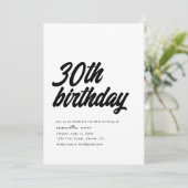 30e Dertig Verjaardagsfeest Uitnodiging (Staand voorkant)