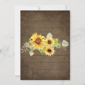 30e Dertigste Verjaardag Rustieke Zonnebloem Bloem Kaart (Achterkant)