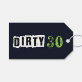 30e Dirty 30 Navy Blue Thirtieth Birthday Party Cadeaulabel (Voorkant (Horizontaal))