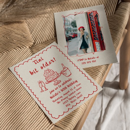 30e Doddle Champagne Cake Foto Verjaardagsfeest Kaart