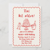 30e Doddle Champagne Cake Vreemde Verjaardagsfeest Kaart (Voorkant)