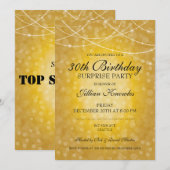 30e Enterprise Party Gold Bokeh String Lights Kaart (Voorkant / Achterkant)