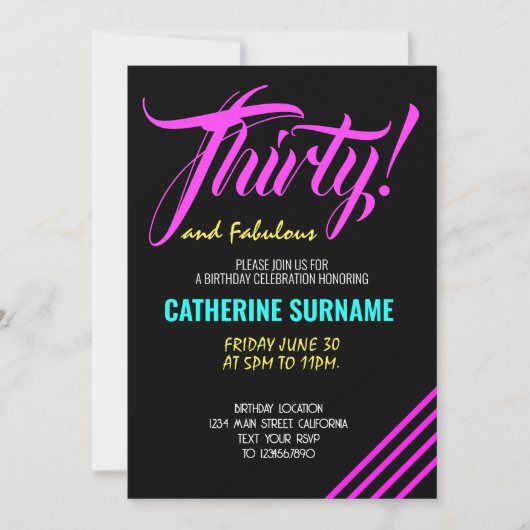 30e fabelachtige verjaardagsfeestviering kaart (Voorkant)