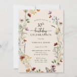 30e Floral Birthday Invitation Kaart<br><div class="desc">Deze stijlvolle en elegante 30e verjaardagsuitnodiging is voorzien van prachtige,  met de hand geschilderde waterverf wildbloemen die zijn gerangschikt als een mooi,  perfect geschept met een elegant,  met de hand geschreven script. Vind overeenkomende objecten in het Boho Wildflower Wedding Collectie.</div>