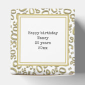 30e foto aandenken - goud / wit nummer patroon bedankdoosjes (Bovenkant)