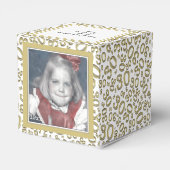 30e foto aandenken - goud / wit nummer patroon bedankdoosjes (Achterkant)