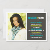 30e foto verjaardag uitnodiging (Voorkant)