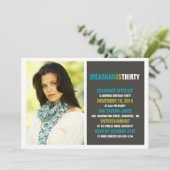 30e foto verjaardag uitnodiging (Staand voorkant)