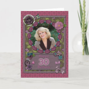 30e fotokaart voor een verjaardag kaart