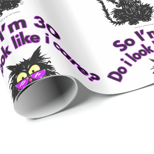 30e geboortecat cadeaupapier (Rol Hoek)