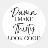 30e geboortedag ronde sticker (Voorkant)