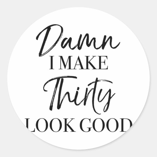30e geboortedag ronde sticker (Voorkant)