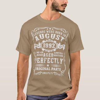 30e geboortedag T-shirt Legends geboren in augustu