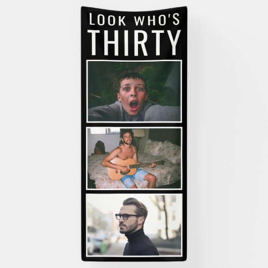 30e geboortedagfoto-banner spandoek (Verticaal)