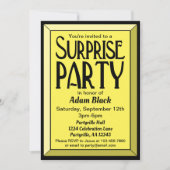 30e geel art Deco Foto Birthday Surprise Party Kaart (Voorkant)
