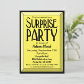 30e geel art Deco Foto Birthday Surprise Party Kaart (Staand voorkant)
