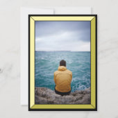 30e geel art Deco Foto Birthday Surprise Party Kaart (Achterkant)