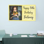 30e gele Waterverf Foto van de geboorte Spandoek (Beurs)