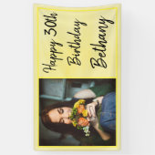 30e gele Waterverf Foto van de geboorte Spandoek (Verticaal)