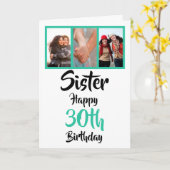 30e gelukkige verjaardagszuster foto collage Kaart (Gele Bloem)