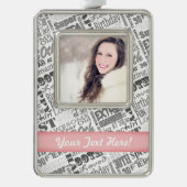 30e gepersonaliseerde cadeaus van de Birthday Part Verzilverd Omlijst Ornament (Voorkant)