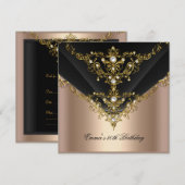 30e Gold Coffee Cream Pearl Black op feestdag Kaart (Voorkant / Achterkant)