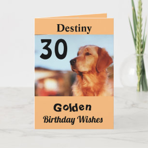 30e Golden Birthday Cute Retriever Wenskaart Kaart