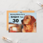 30e Golden Year Golden Retriever Birthday Card Kaart (Voorkant / Achterkant in situ)
