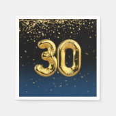 30e gouden ballonnen en Confetti Napkins Servet (Voorkant)