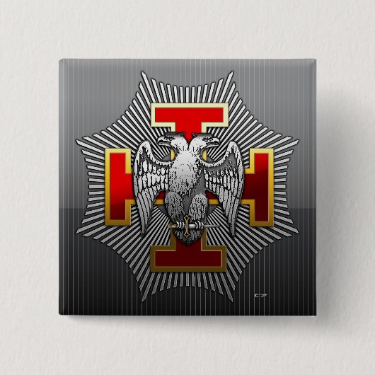 30e graad: Knight Kadosh Vierkante Button 5,1 Cm (Voorkant)