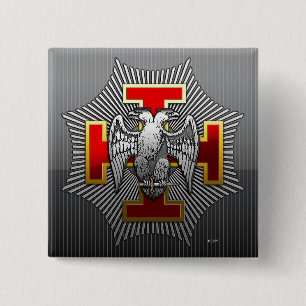 30e graad: Knight Kadosh Vierkante Button 5,1 Cm