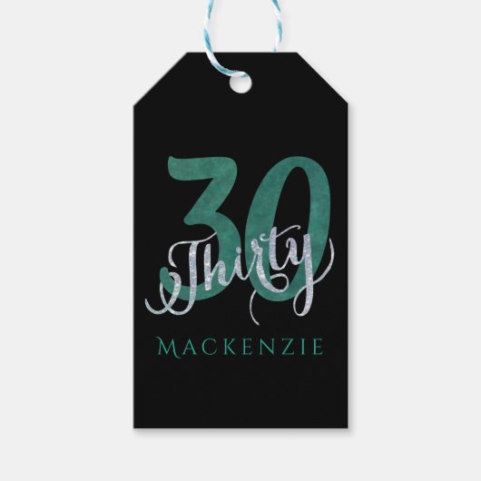 30e Groen | Aangepaste verjaardag Dank je partijvo Cadeaulabel (Voorkant)