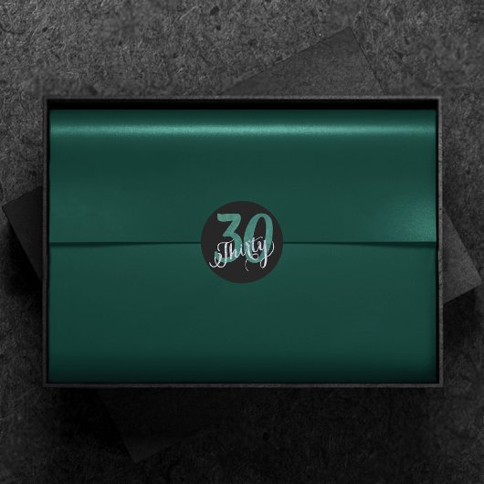 30e Groen | Black Birthday Jubileum Party | Ronde Sticker