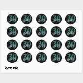 30e Groen | Black Birthday Jubileum Party | Ronde Sticker (Vel)