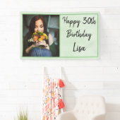 30e groene foto Happy Birthday Spandoek