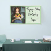 30e groene foto Happy Birthday Spandoek