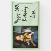 30e groene foto Happy Birthday Spandoek
