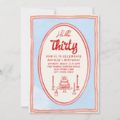 30e Hand Geschreven Getrokken Taart Eigenzinnige F Kaart (Voorkant)