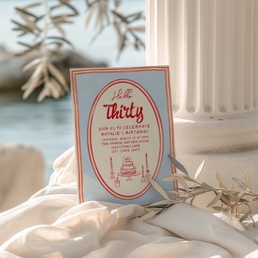 30e Hand Geschreven Getrokken Taart Eigenzinnige L Kaart