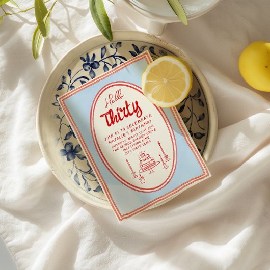 30e Hand Geschreven Getrokken Taart Eigenzinnige L Kaart