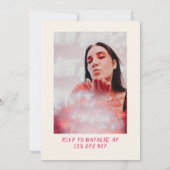 30e Hand getekend Roze Bow Martini Foto Verjaardag Kaart (Achterkant)