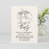 30e Hand getekende gejuich voor dertig Retro Verja Kaart (Staand voorkant)