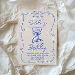 30e Hand Getrokken Blauwe Bog Martini Doddle Verja Kaart<br><div class="desc">Als u op zoek bent naar een elegante en gemakkelijk bewerkte unieke uitnodiging voor de 30e verjaardag, is deze perfect voor u. Zoals je ziet, is het voorzien van een blauw handgeschreven script met grillige naam en verjaardagsformulering op de achtergrond van retro crème. Met kleurrijke blauwe hand getekend een boog...</div>